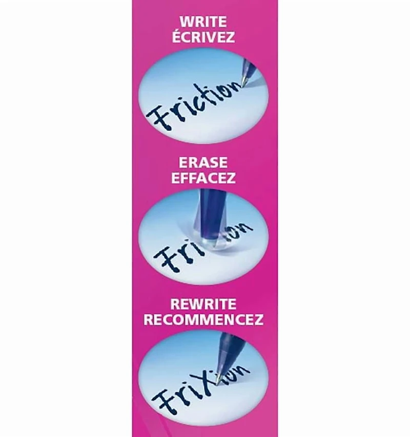 FriXion Ball Erasable Pens - Black, Fine 0.7mm point, 2-pk