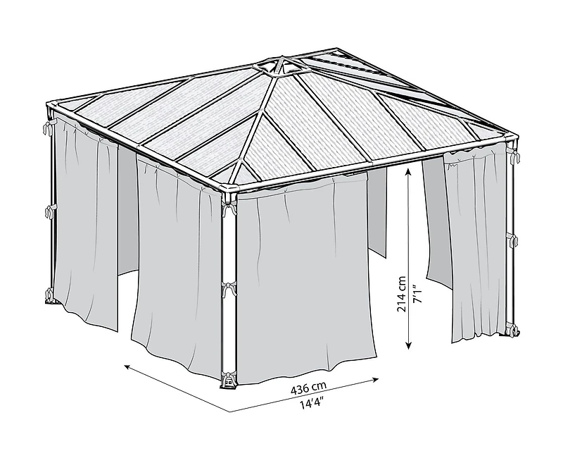 Canopia by Palram Curtain Set for 14 ft. x 14 ft. Garden Gazebos
