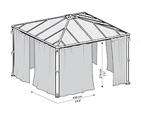 Canopia by Palram Curtain Set for 14 ft. x 14 ft. Garden Gazebos