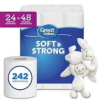 Great Value Soft & Strong Bathroom Tissue – 24 rolls, 242 tissues per roll