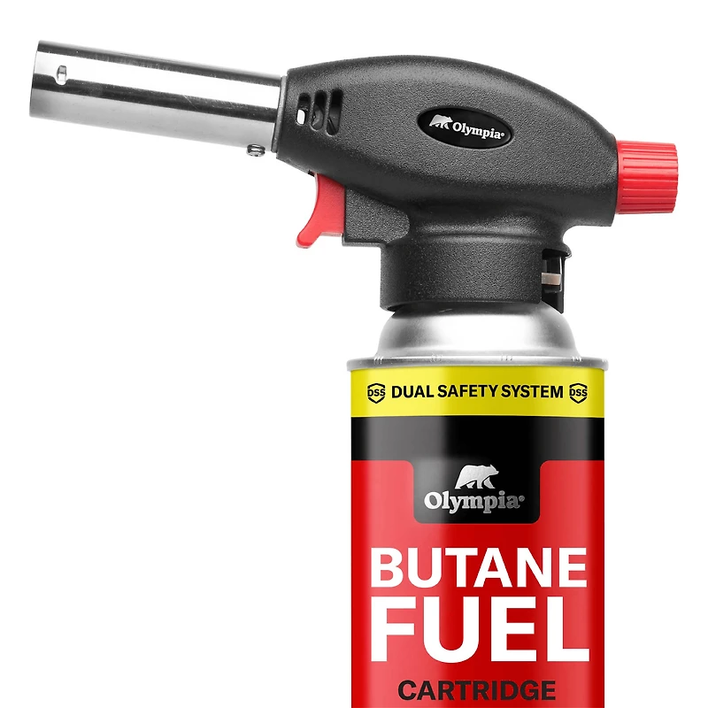 Cartouche de gaz butane marque Olympia – 8 oz (227 g) – pour réchauds et appareils portables. 1 cartouche.