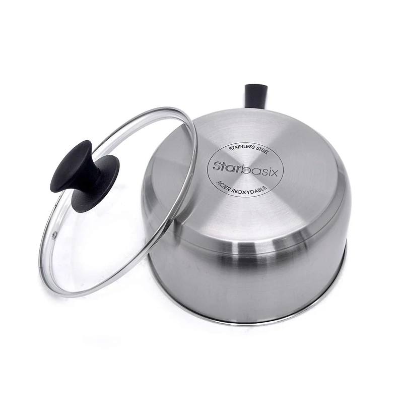 Starbasix Acier Inoxydable Casserole 3,2L (3,4Qt) avec couvercle Compatible avec inductin
