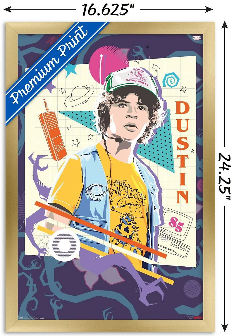 Netflix Stranger Things: Season 3 - Dustin Wall Poster, 14.725" x 22.375" Framed