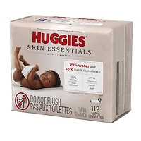 Lingettes pour bébés Huggies Skin Essentials, 2 emballages à couvercle rabattable (112 lingettes) 2 Emballages | 112 Lingettes