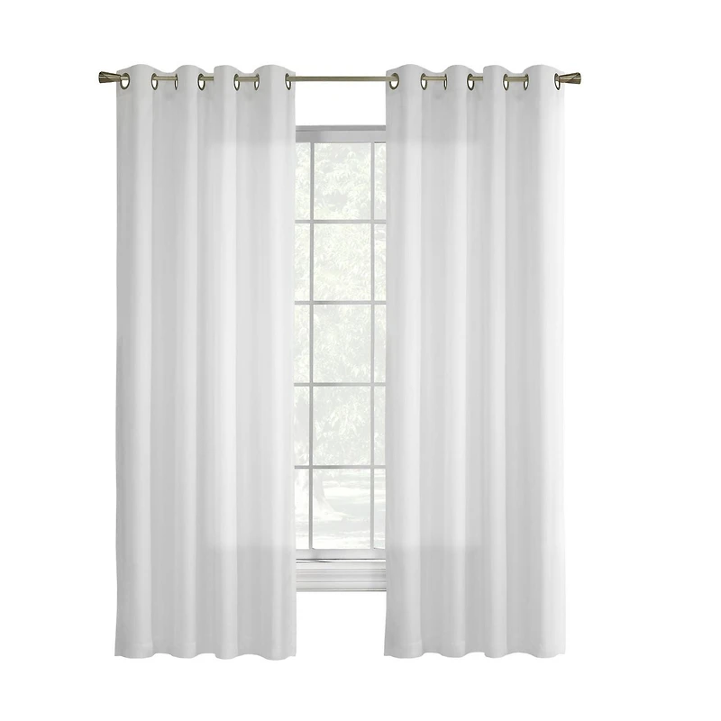 Loft Living Rhythm, panneau de rideau à œillets doublé semi-transparent 54" x 84", blanc