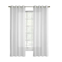 Loft Living Rhythm, panneau de rideau à œillets doublé semi-transparent 54" x 84", blanc