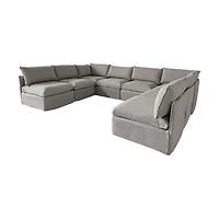 Patioflare Flexiform U-Shape Modular Patio Sofa Set, Grey