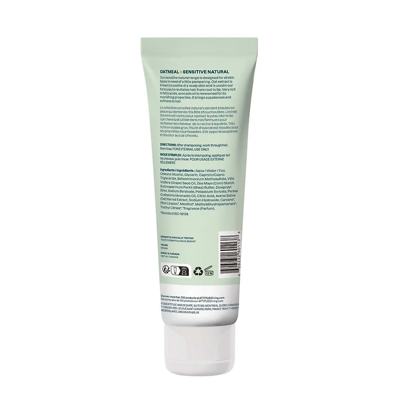 ATTITUDE oatmeal sensitive natural, Nourishing Conditioner, Oat & Avocado Oil, 240 mL