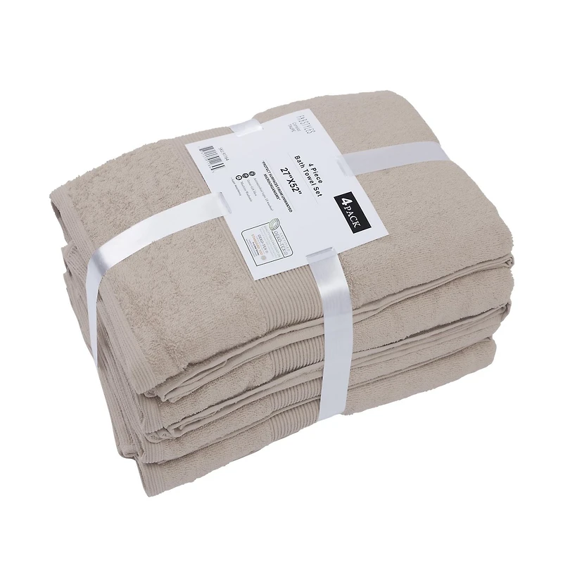 Fabstyles Super Soft and Absorbent Bath Towel, Luxury Bath Towels for Spa, Home, and Hotel, Quick Dry Towels, Set of 4, 27 x 54 Inches