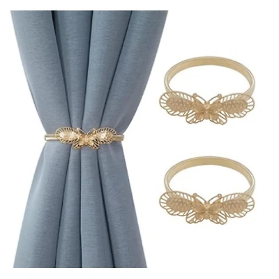 IH Casa Decor Set De 2 Rideaux Tiebacks Butterfly Rose Gold