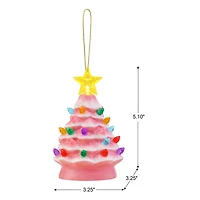 Mr. Christmas 5" Nostalgic Ceramic Lit Tree Ornament, Pink
