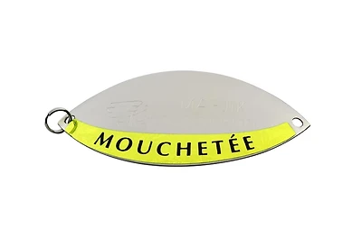 Ma-Jik 950114 Mouchetée Cuillère, 3", 3/8oz, Nickel - Ruban Chartreuse Mouchetée Cuillère, Nickel - R