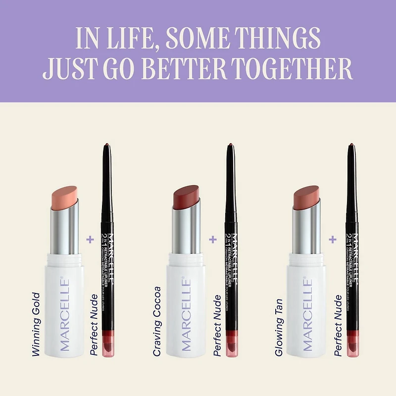 Marcelle Rouge à lèvres couleur & soin huile-en-stick Lip Loving, Or Parfait