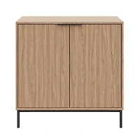 Nexera Slim 2-Door Storage Cabinet, Light Walnut