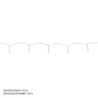 100 lumières DEL à piles, intérieur/extérieur, fil blanc, 8 fonctions avec minuterie