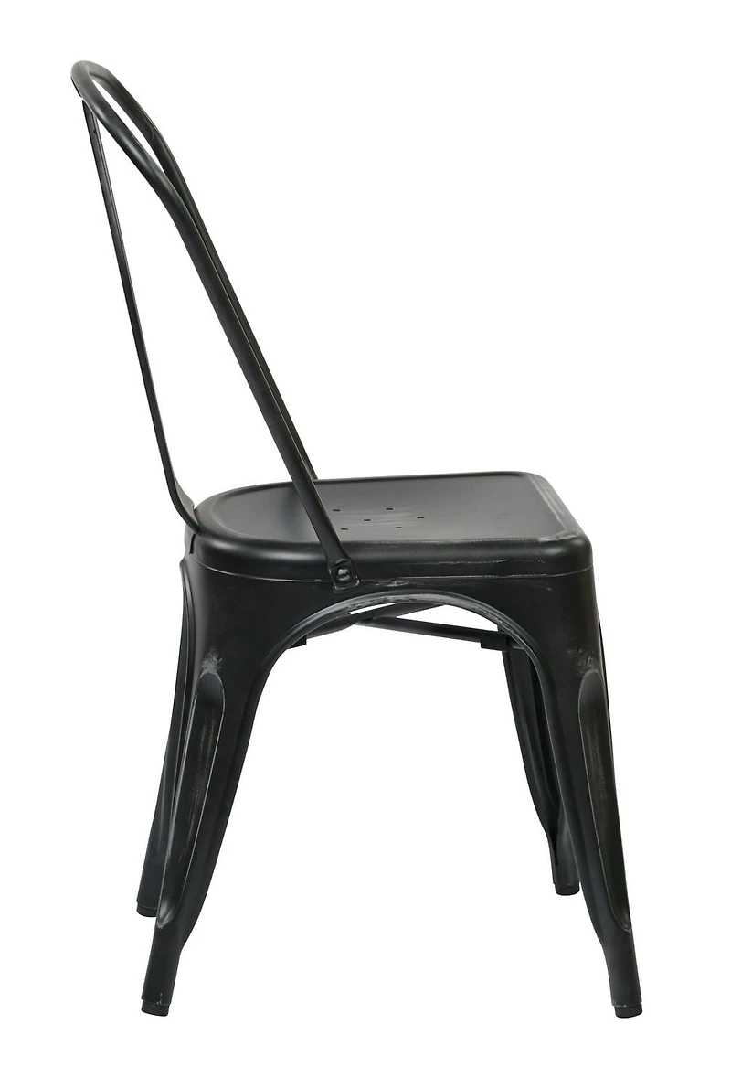 OSP Designs Bristow Antique Black Metal Dining Chair