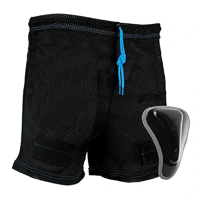 Hockey Jill Mesh Shorts with Protective Pad - Youth - Large / Extra-Large, with Hook and Loop