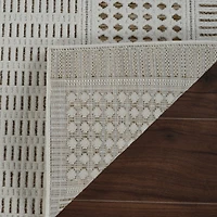 Tapis d'interieur/exterieur abstrait Rug Branch Maise, beige marron, moderne - Entree, couloir