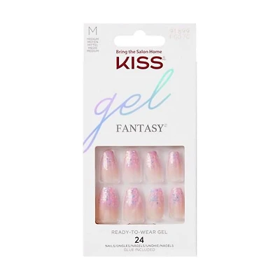 Kiss Gel Fantasy - faux ongles, 28 comptes, court Allure et longueur