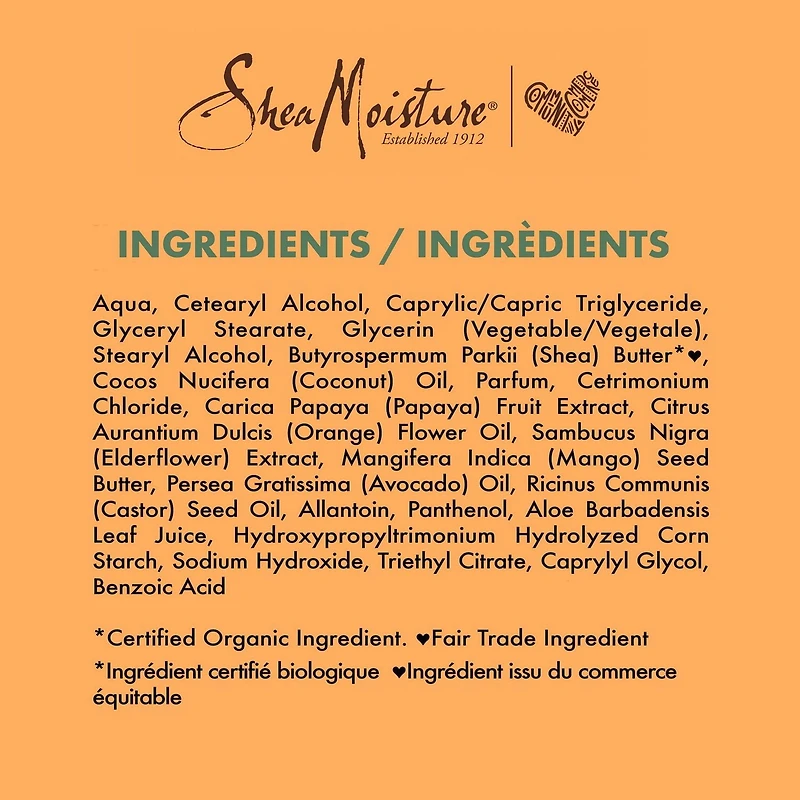 Revitalisant SheaMoisture Contrôle des frisottis Papaye et néroli pour cheveux bouclés sans parabènes