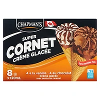 Chapman's Super Caramel Centre Ice Cream Cone in a Box, 8 x 120mL