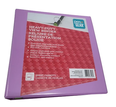 PEN+GEAR HEAVY DUTY VIEW 1.5 BINDER PURPLE
