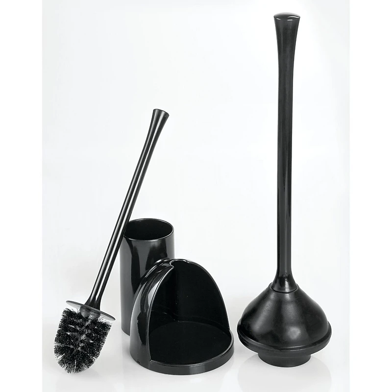 Mainstays Una Fin Bol Brosse, Noir Ensemble combiné pour salle de bain