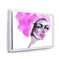 Designart Afro American Woman Fashion Portrait FLOAT FRAME WALL ART