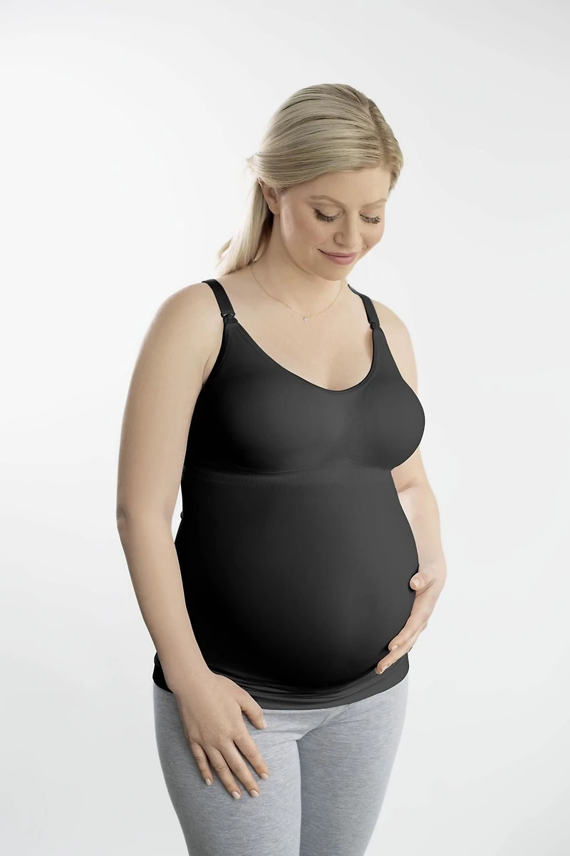 Medela Comfy Cami Bra for Maternity/Breastfeeding, Black, Small
