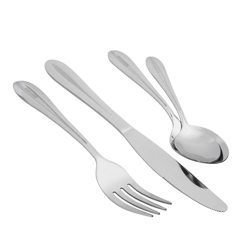 Mainstays Layton 16-Piece Stainless Steel Flatware Set Silver