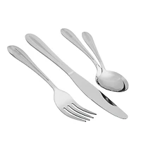 Mainstays Layton 16-Piece Stainless Steel Flatware Set Silver