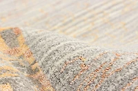 ECARPETGALLERY 4'8" x 6'6" Bordered Finest Oushak Hand-knotted Area Rug for Living Room, Dining Room and Bedroom in Grey