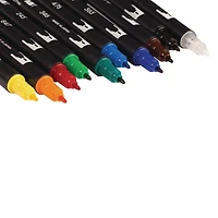 Marqueurs artistiques à pinceau double, couleurs primaires, paquet de 10 Tombow