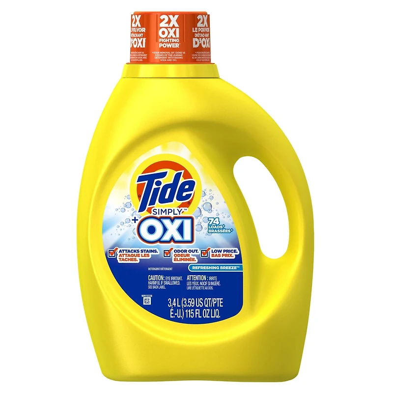 Tide Simply Plus Oxi Liquid Laundry Detergent, Refreshing Breeze