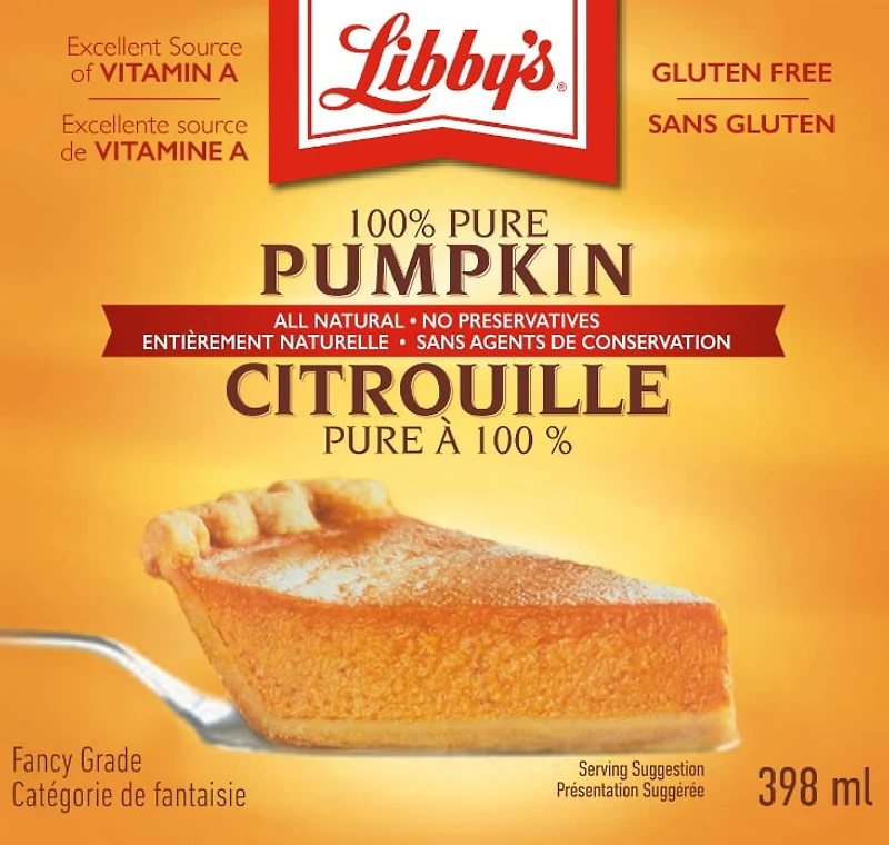 LIBBY'S 100% PURE PUMPKIN, 398ml