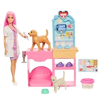 Barbie-Coffret La Clinique vétérinaire de Barbie-poupée et accessoires