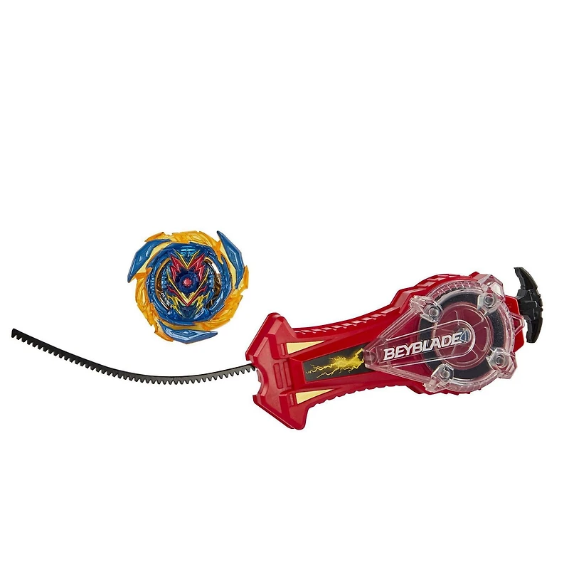 Beyblade Burst Surge Speedstorm, Puissance étincelante, ensemble de combat avec lanceur étincelant et toupie à rotation droite