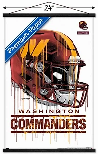 NFL Washington Commanders - Drip Helmet 22 Wall Poster, 14.725" x 22.375" Framed