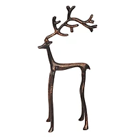 Renne en métal moulé avec finition brun brossé, 15,25", par Fraiche