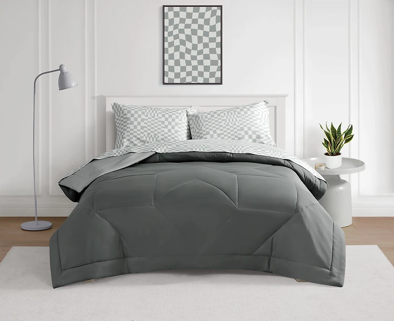 Bco Home 4 Pieces Ensemble de lit Rafraîchissant Gris 1 place/long