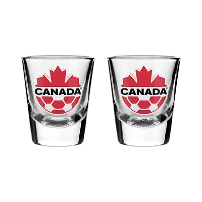 2pk SHOT GLASS CANADA SOCCER