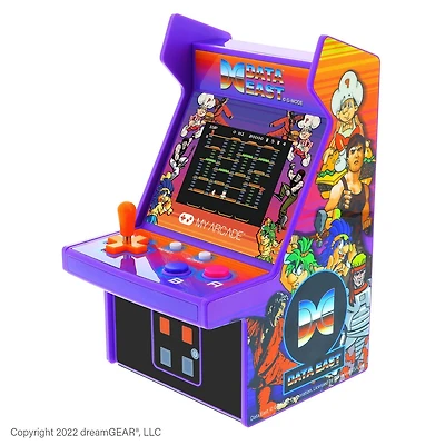 MY ARCADE Micro Player Mini Arcade Machine: Data East Hits Video Games, 308 Games, Fully Playable 6.75" Collectible, Color Display, Speaker, Volume Buttons, Battery or USB-C Powered, Retro Gaming