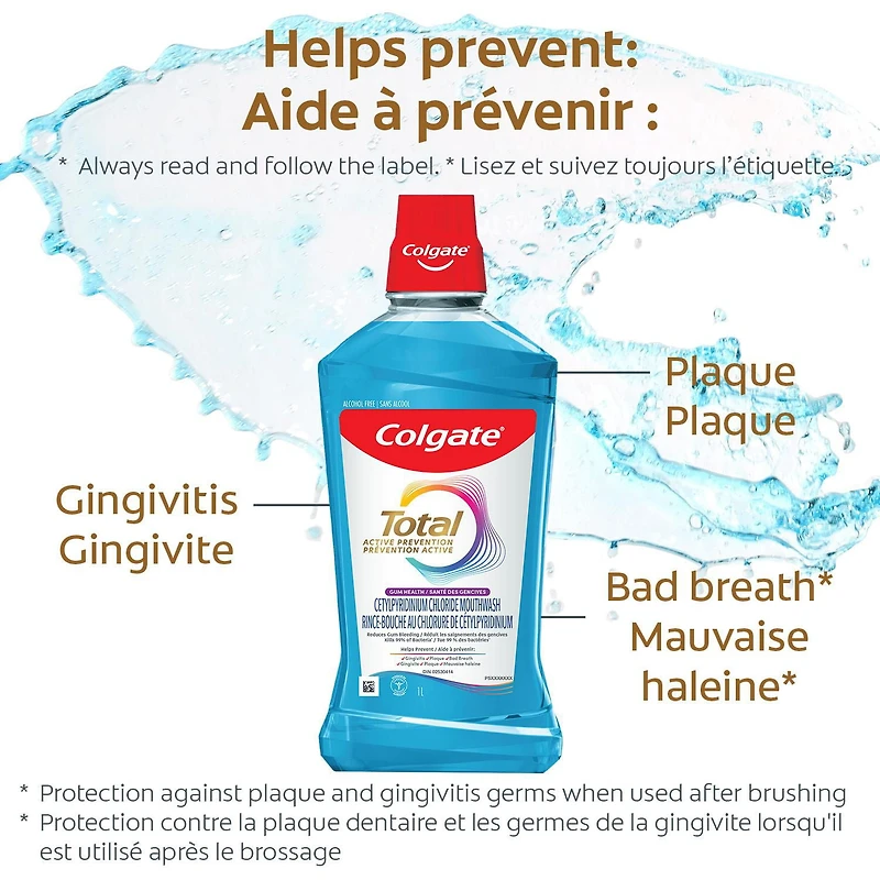 Colgate Total Gum Health Clean Mint Mouthwash, 1 L