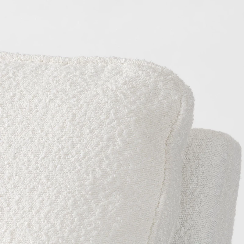 Fauteuil inclinable manuel pivotant CorLiving Jasmine en tissu bouclé blanc, rembourré et moelleux