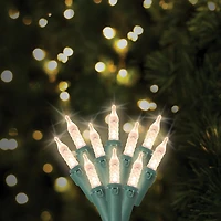 250 FACETTED M5 LED LIGHTS, IN/OUT,10 FUNCTIONS W/TIMER& ADAPTOR, GREEN WIRE, WARM WHITE, 250 FACETTED M5 LED LIGHTS