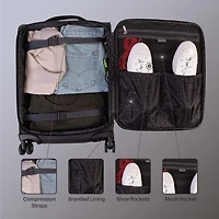 Valise cabine Air Canada Indigo Lite Collection Bagage à main de 20 pouces approuvée avec chargeur USB