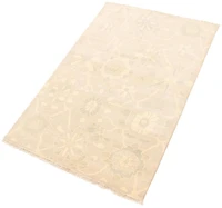 ECARPETGALLERY Tapis Noué à la Main pour Salon, Salle à Manger et Chambre à Coucher Floral Collection Oushak Prestige 5'2" x 7'10" en Ivoire