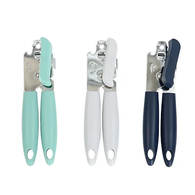 Mainstays Manual Can Opener with Integrated Bottle Opener Blue, Teal, or Grey, Mainstays Manual Can Opener