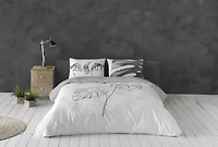 Gouchee Home Blanca Queen Duvet Cover Set – 3‑Piece OEKO‑TEX Certified Reversible Cotton Bedding with Minimalist Tropical Leaf Print