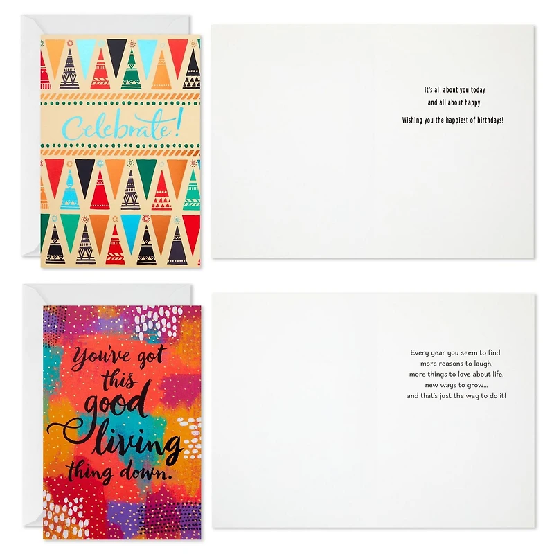 Assortiment de cartes pour toutes les occasions, Mahogany de Hallmark, 12 cartes et enveloppes (fêtes, mariages, encouragement, condoléances, fête prénatale, « Je pense à toi ».)